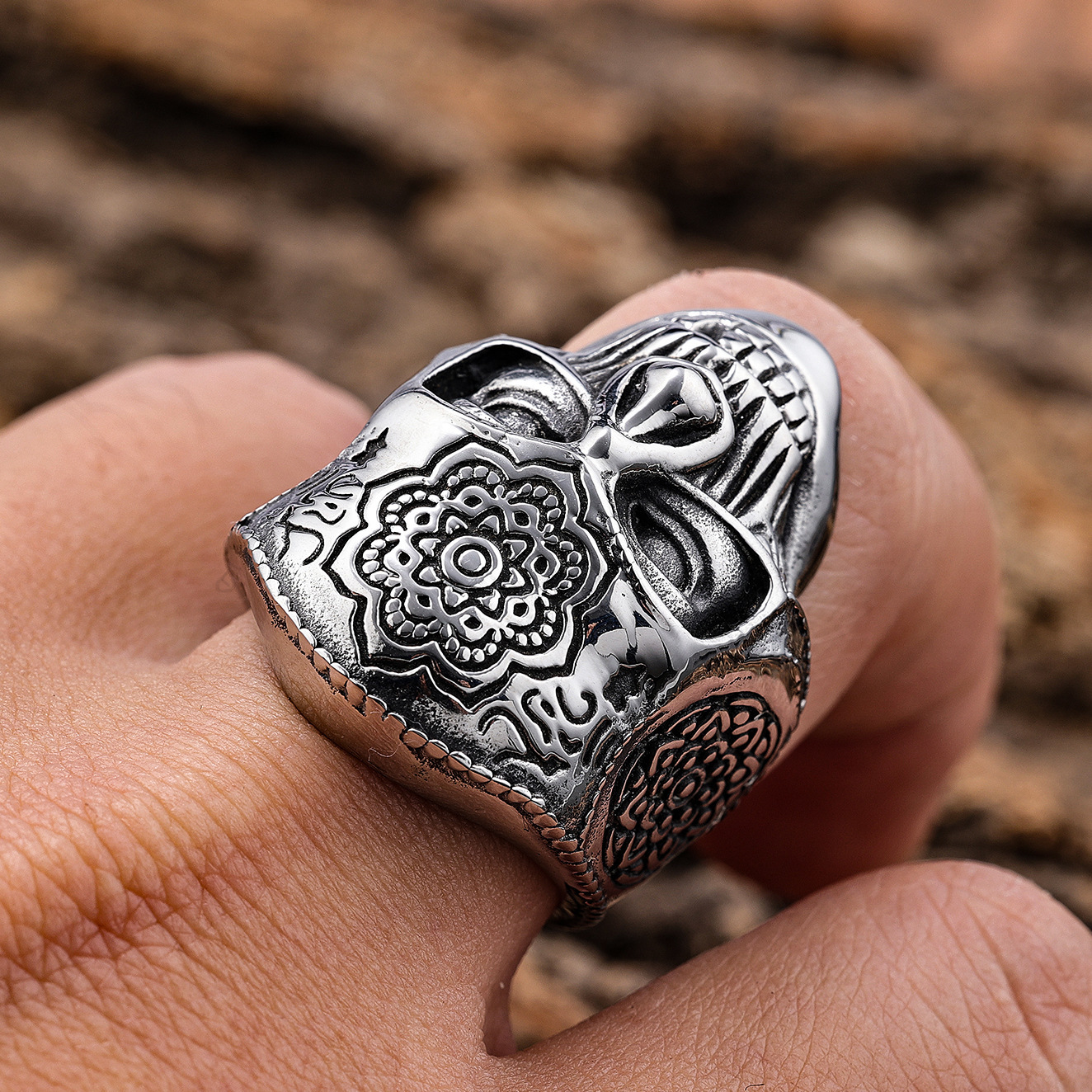 Carved Mask Ring