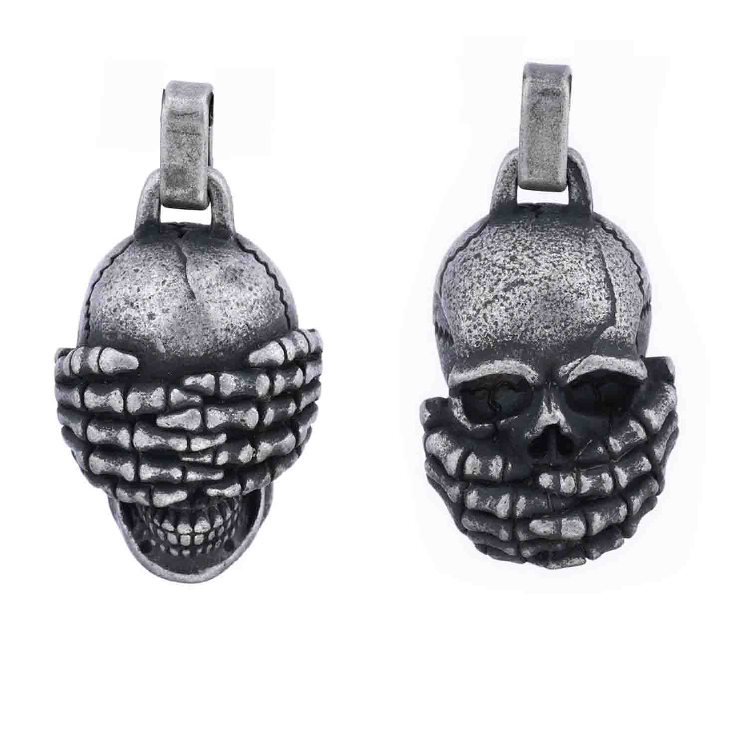 Covering eyes skull pendant necklace