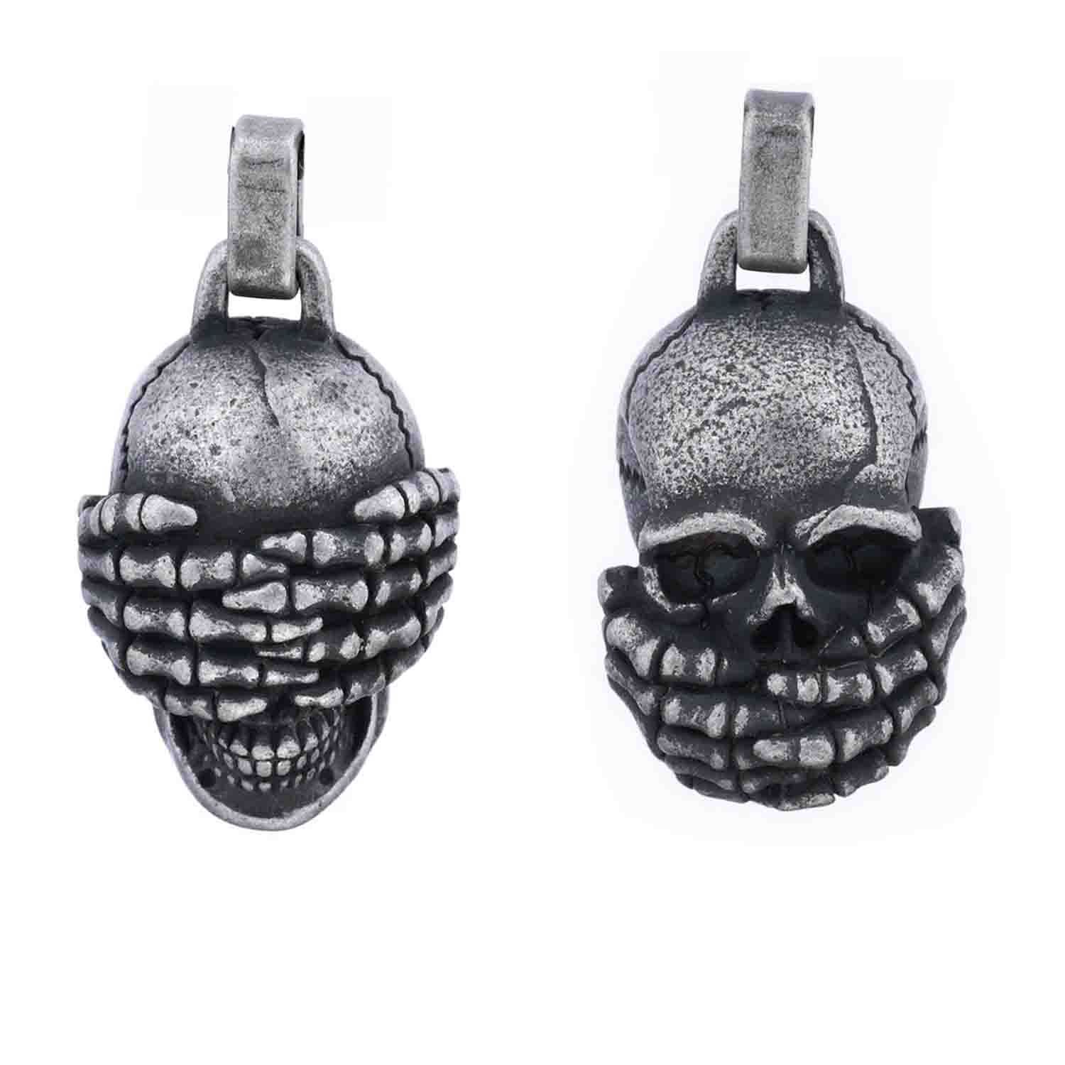 Covering eyes skull pendant necklace