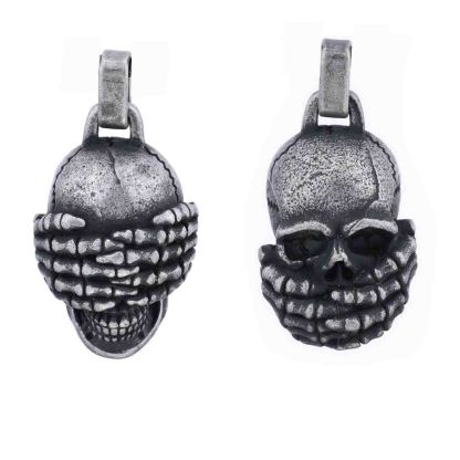Covering eyes skull pendant necklace