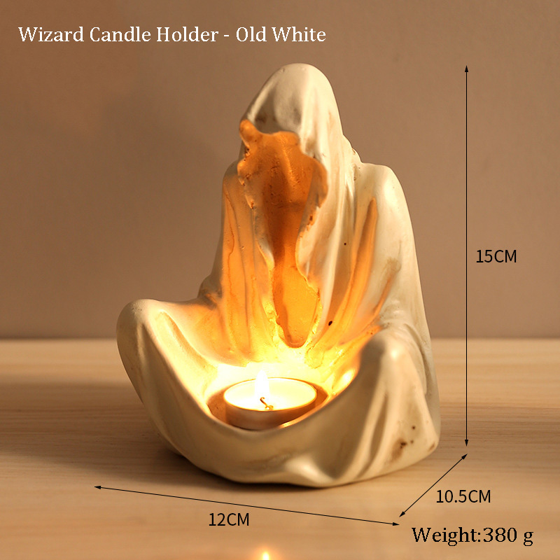 Halloween skull candlestick