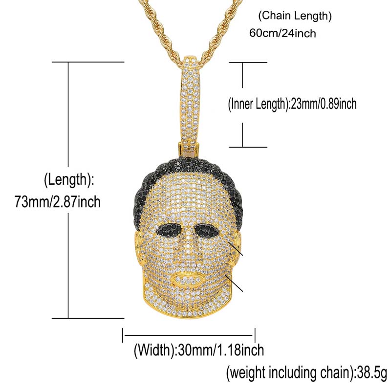 Human head mask necklace