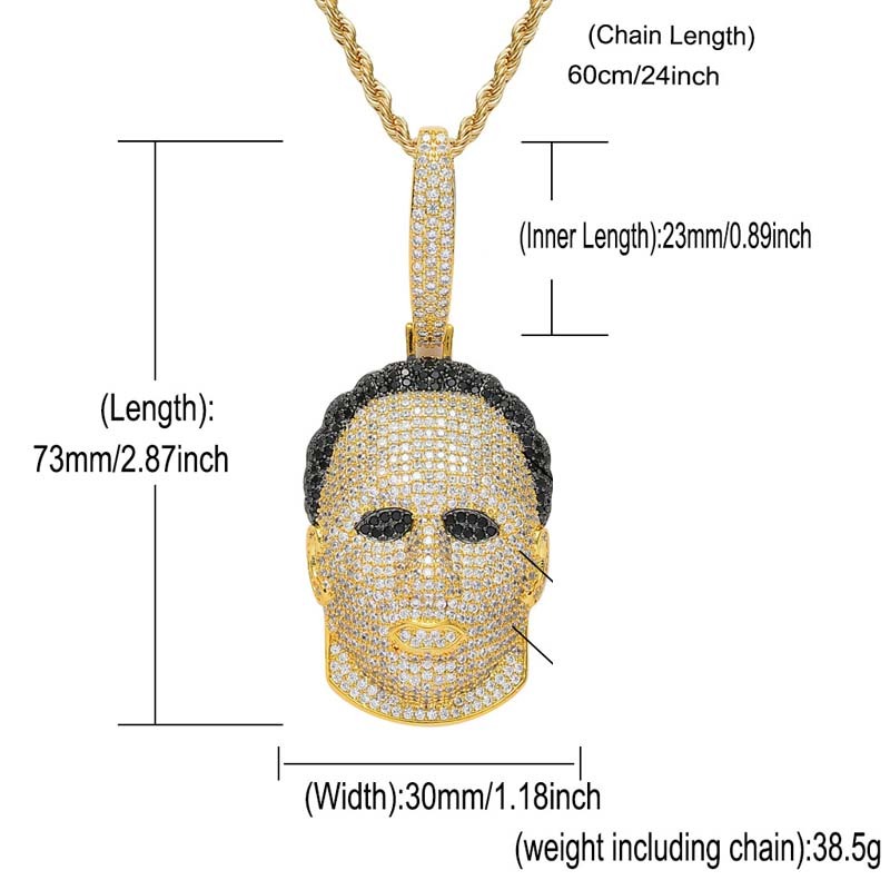 Human head mask necklace
