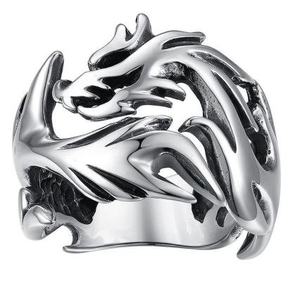 Flame Dragon Silver Ring