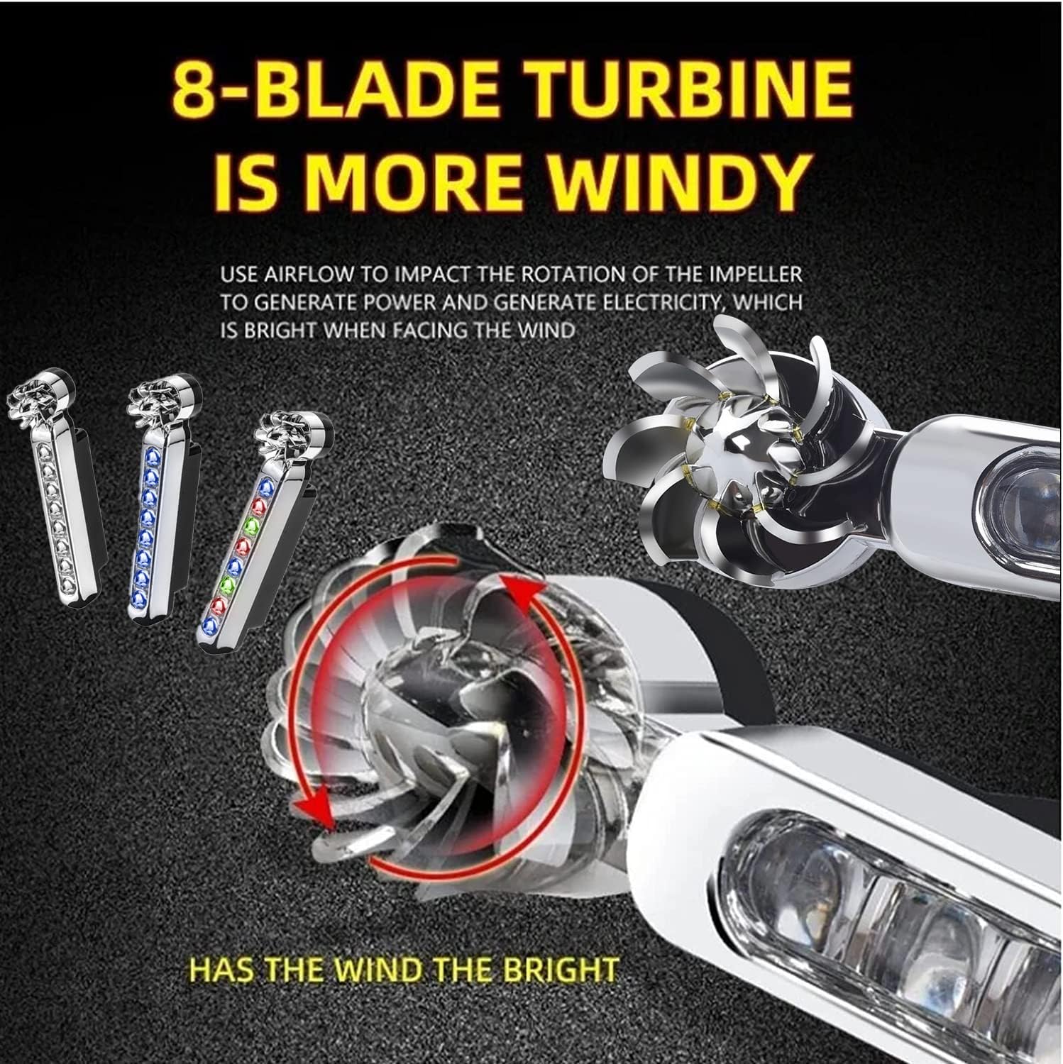 Wind-powered LED lights