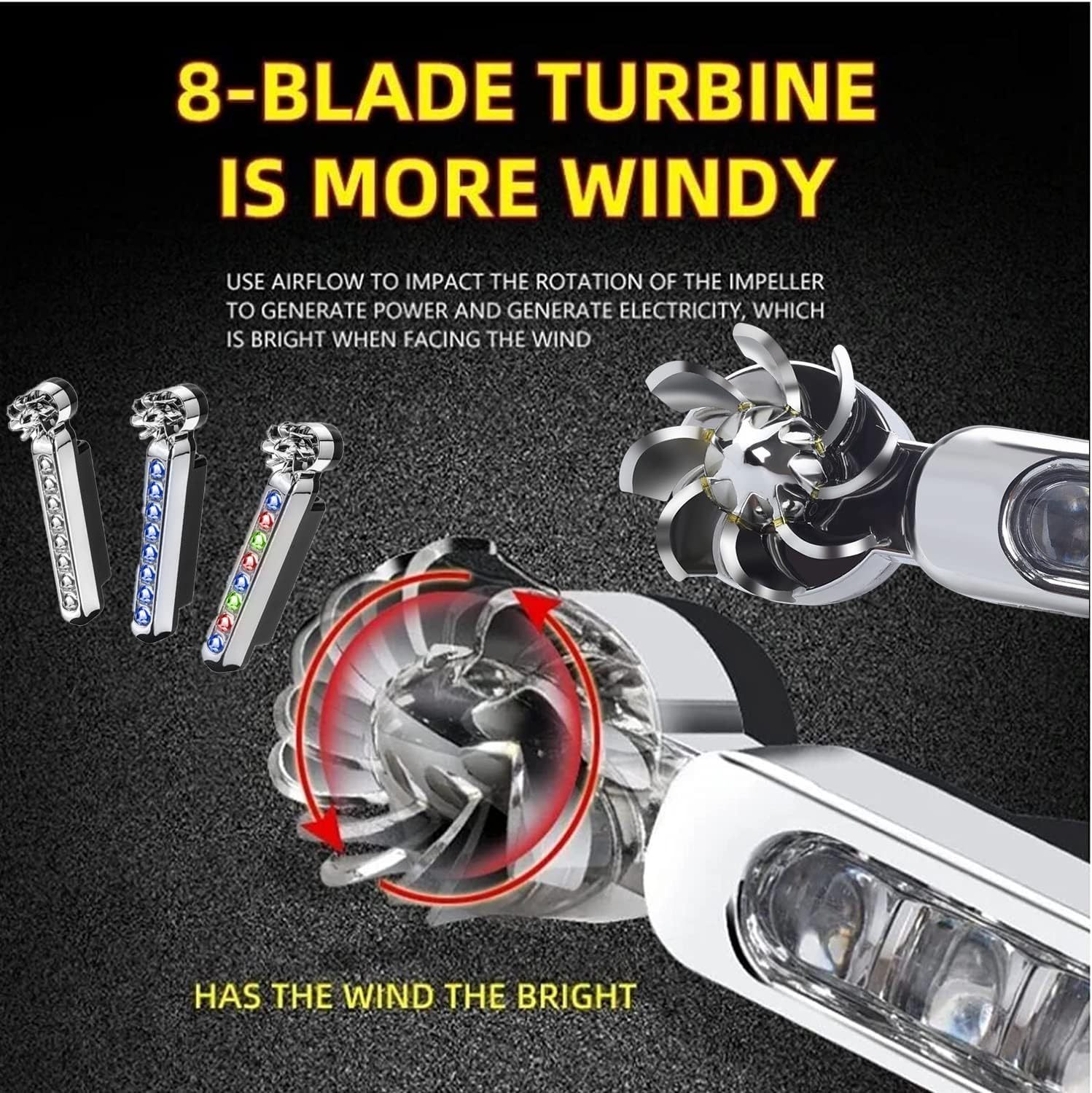 Wind-powered LED lights