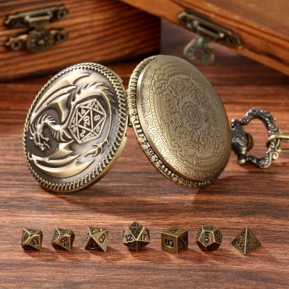 Dragon D20 StylePocket Watch Dice Set