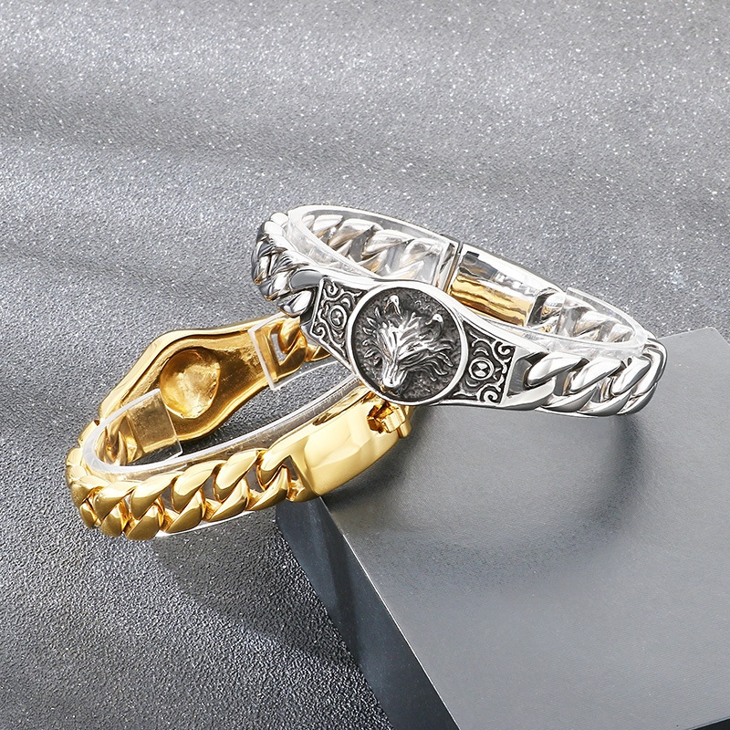 Domineering Wolf King Cuban Bracelet