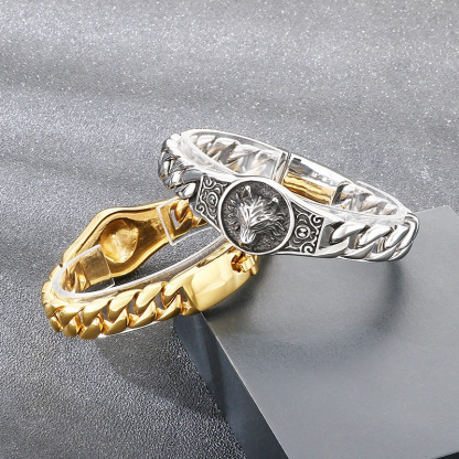 Domineering Wolf King Cuban Bracelet