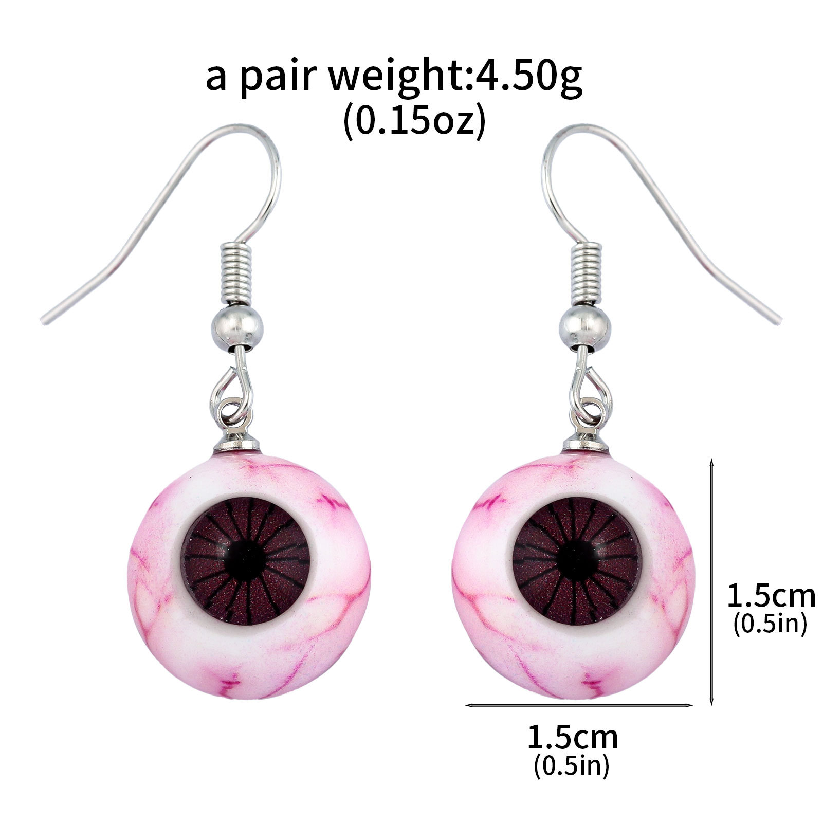 Horrible blood-red eyeball resin earrings