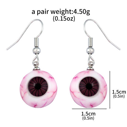 Horrible blood-red eyeball resin earrings