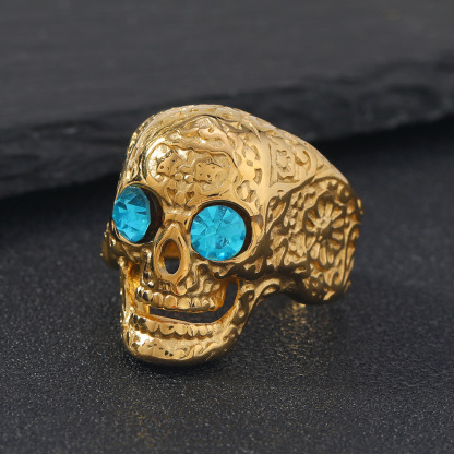 Rock skull ring