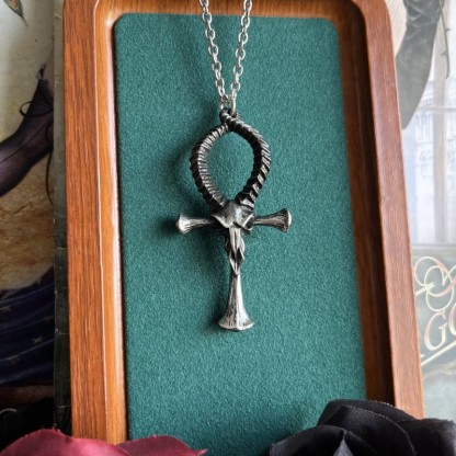Goat Head Cross Necklace