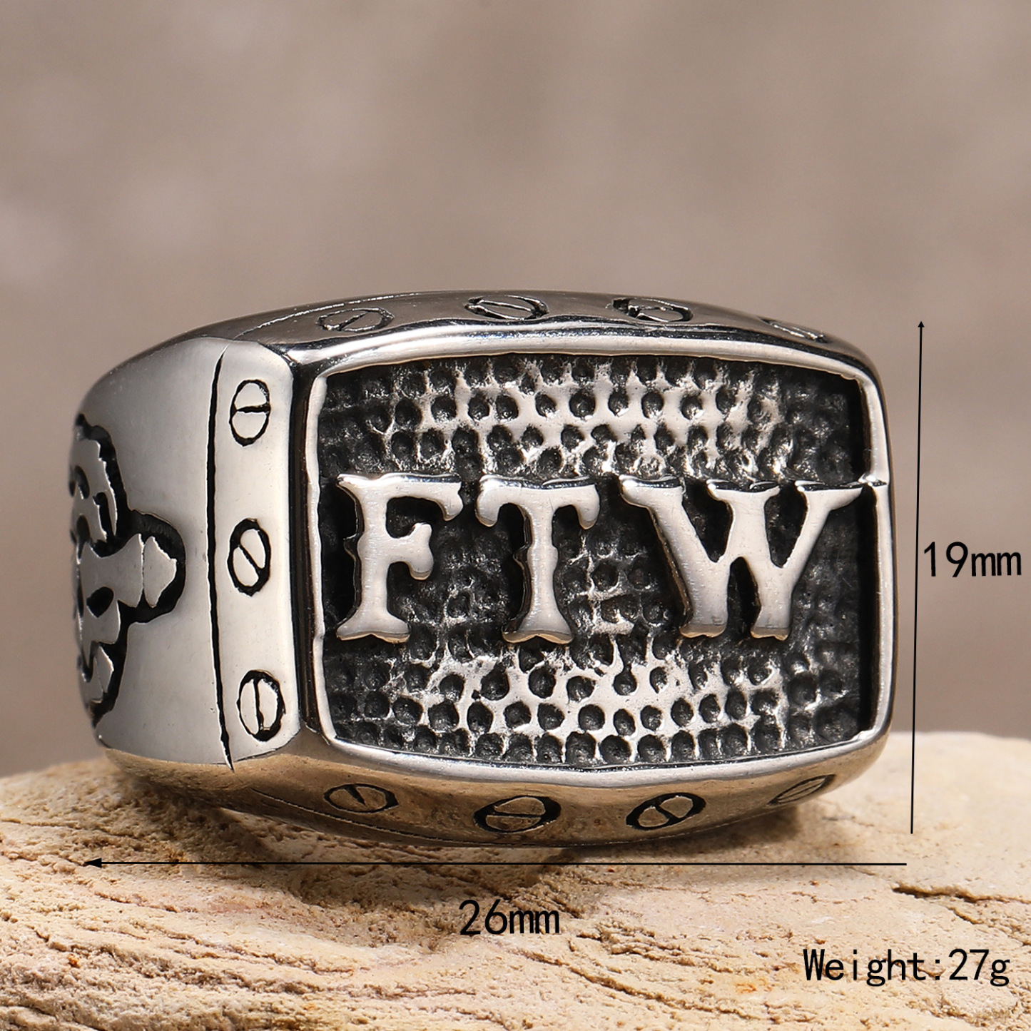 Motorcycle style FTW ring
