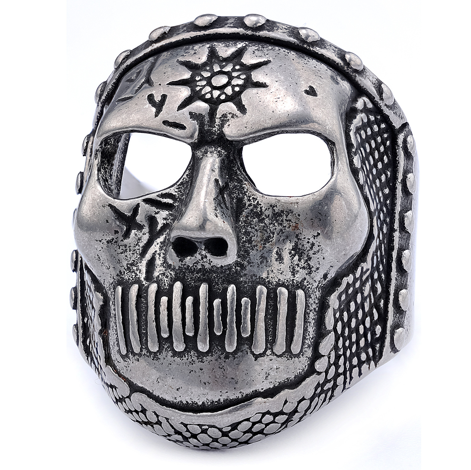 Punk Band Medal Skull Ring