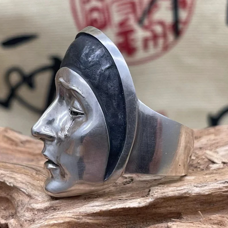 Handmade Sterling Silver Crying Skull Ring