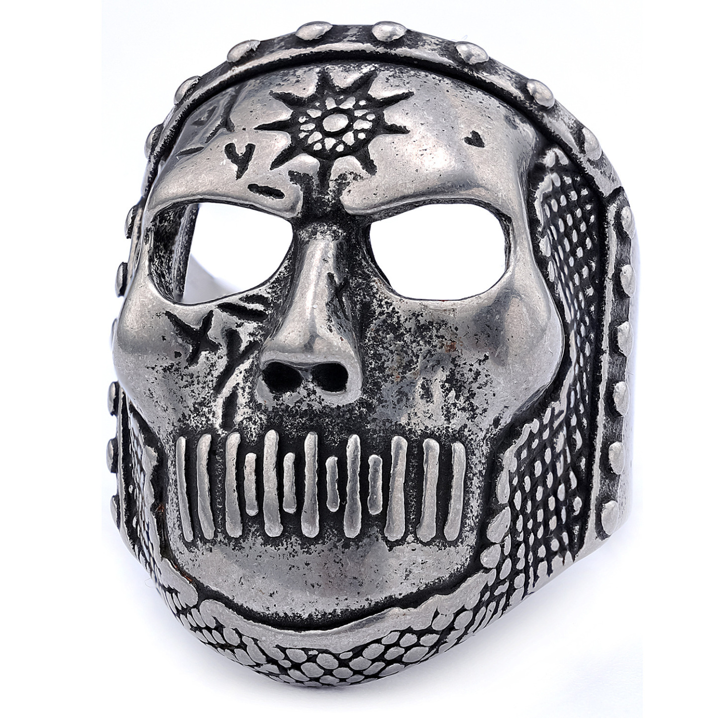 Punk Band Medal Skull Ring