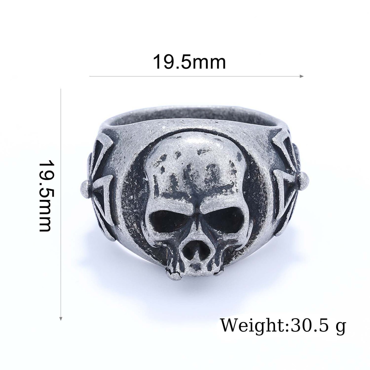 Cross skull ring