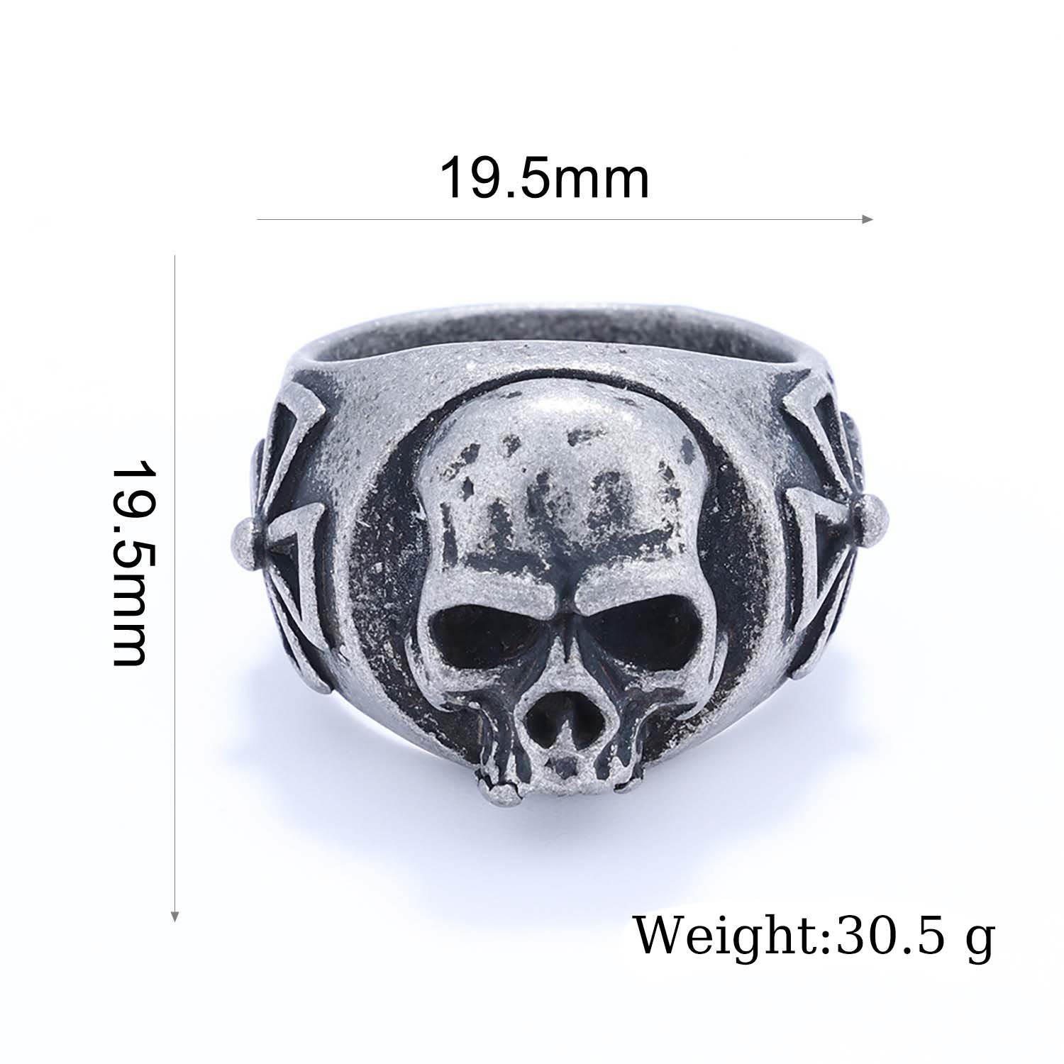 Cross skull ring