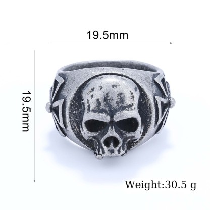 Cross skull ring