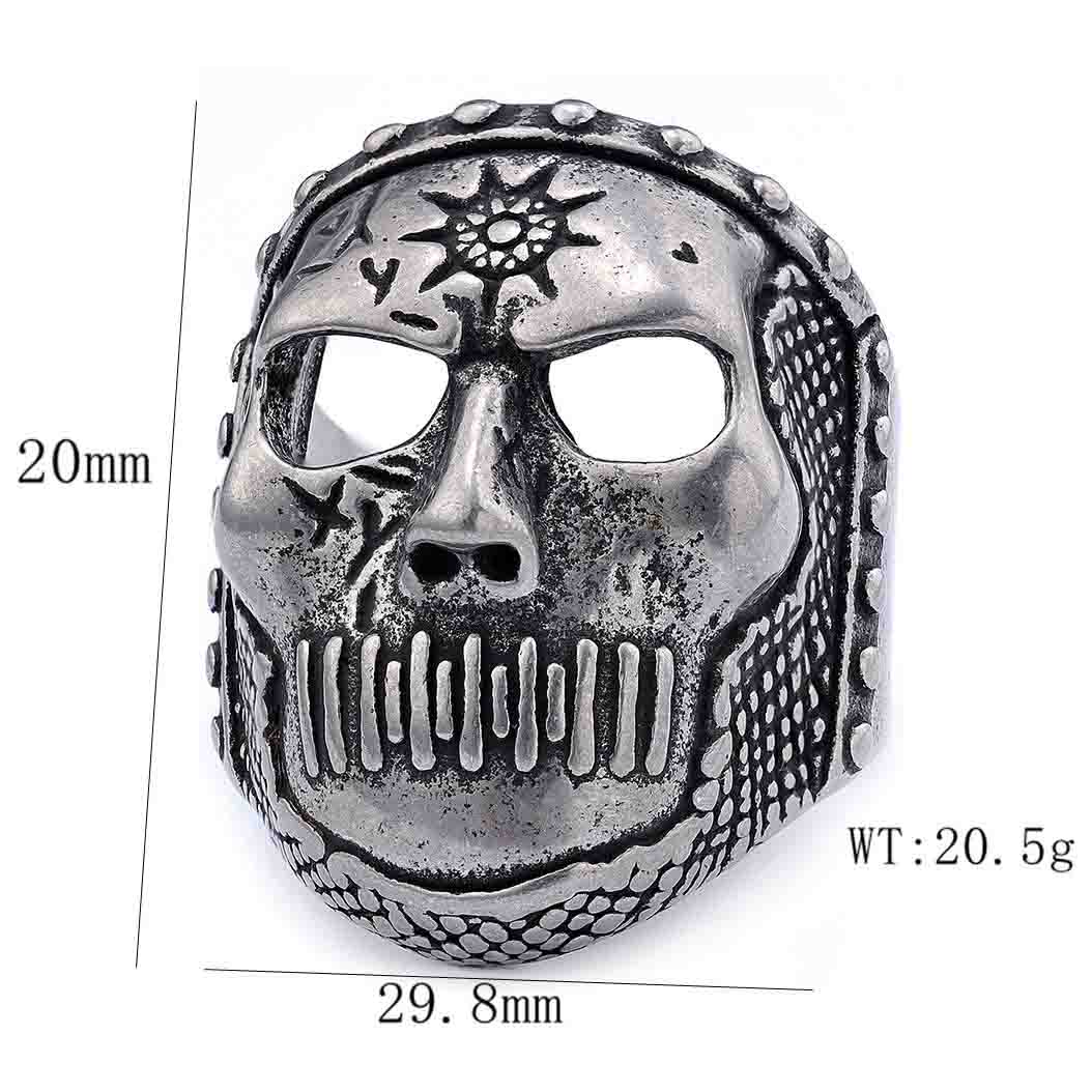 Punk Band Medal Skull Ring