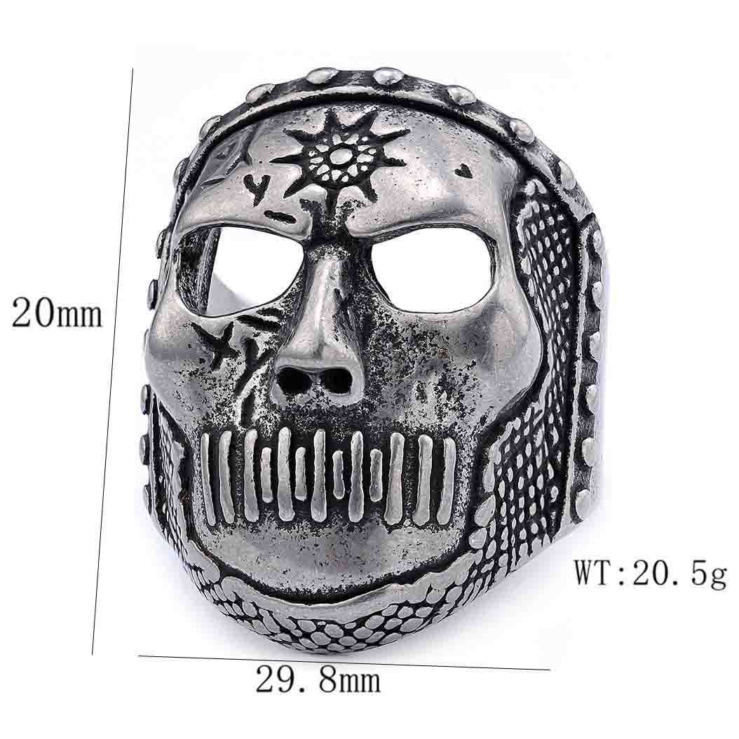 Punk Band Medal Skull Ring