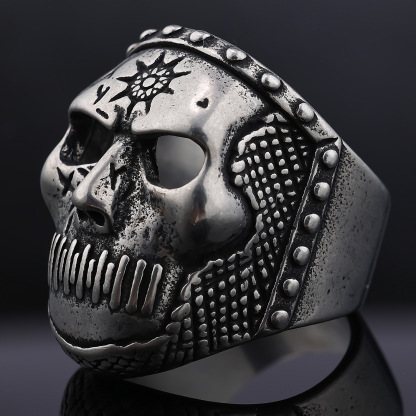 Punk Band Medal Skull Ring