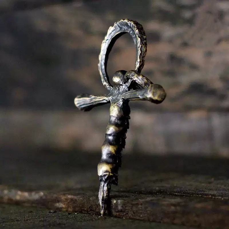  Titanium Cross Skull Necklace