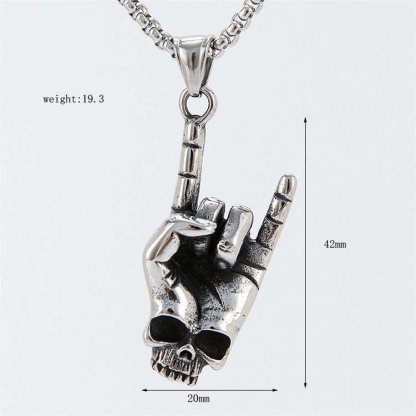 Hip-hop rock hand gesture necklace