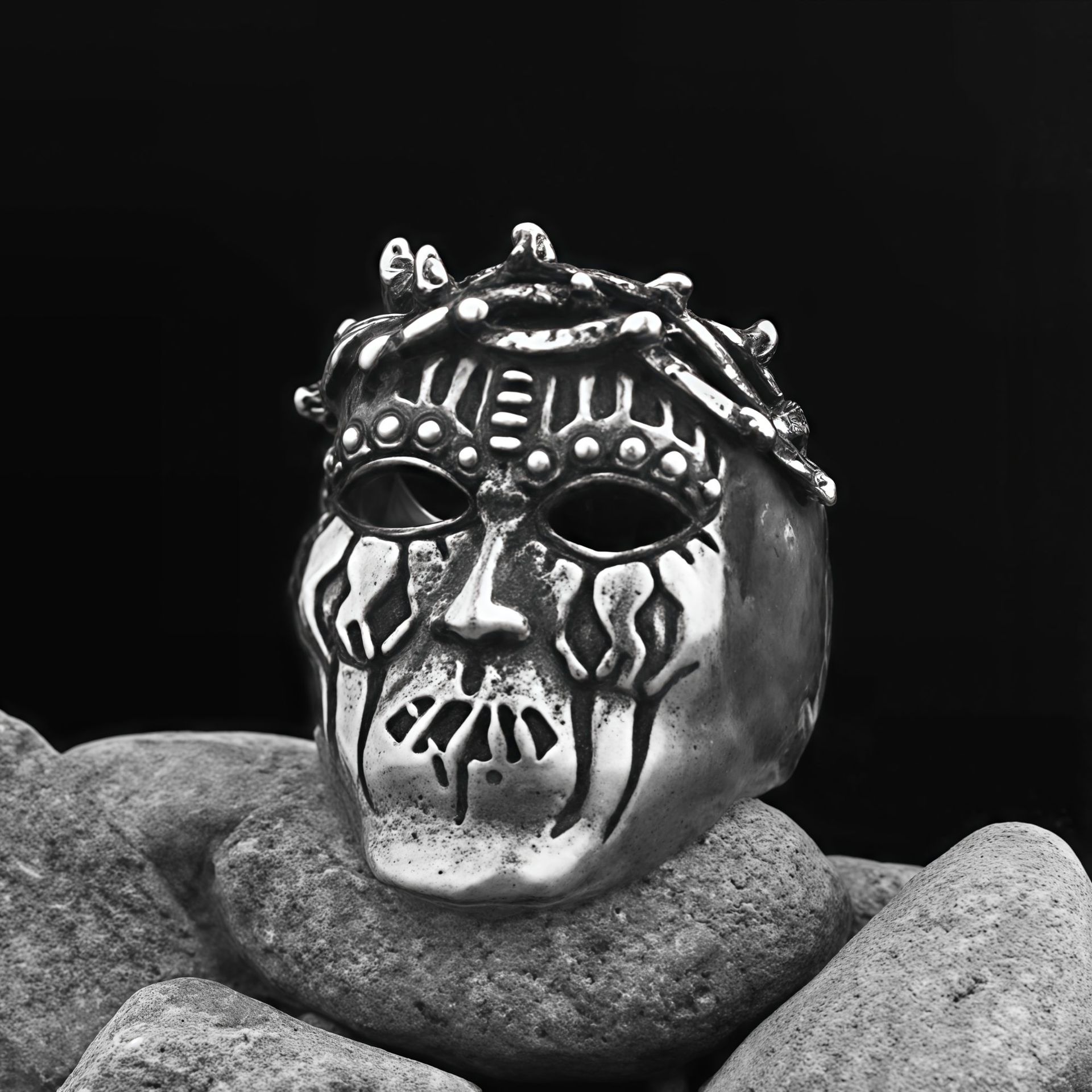 Dreadlock skull ring