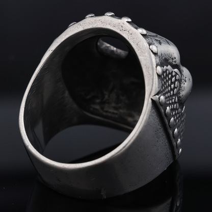 Punk Band Medal Skull Ring