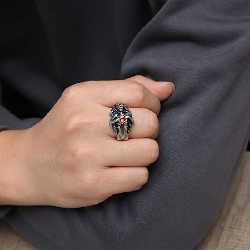 Hip Hop Gothic Titanium and Steel Vintage Ring