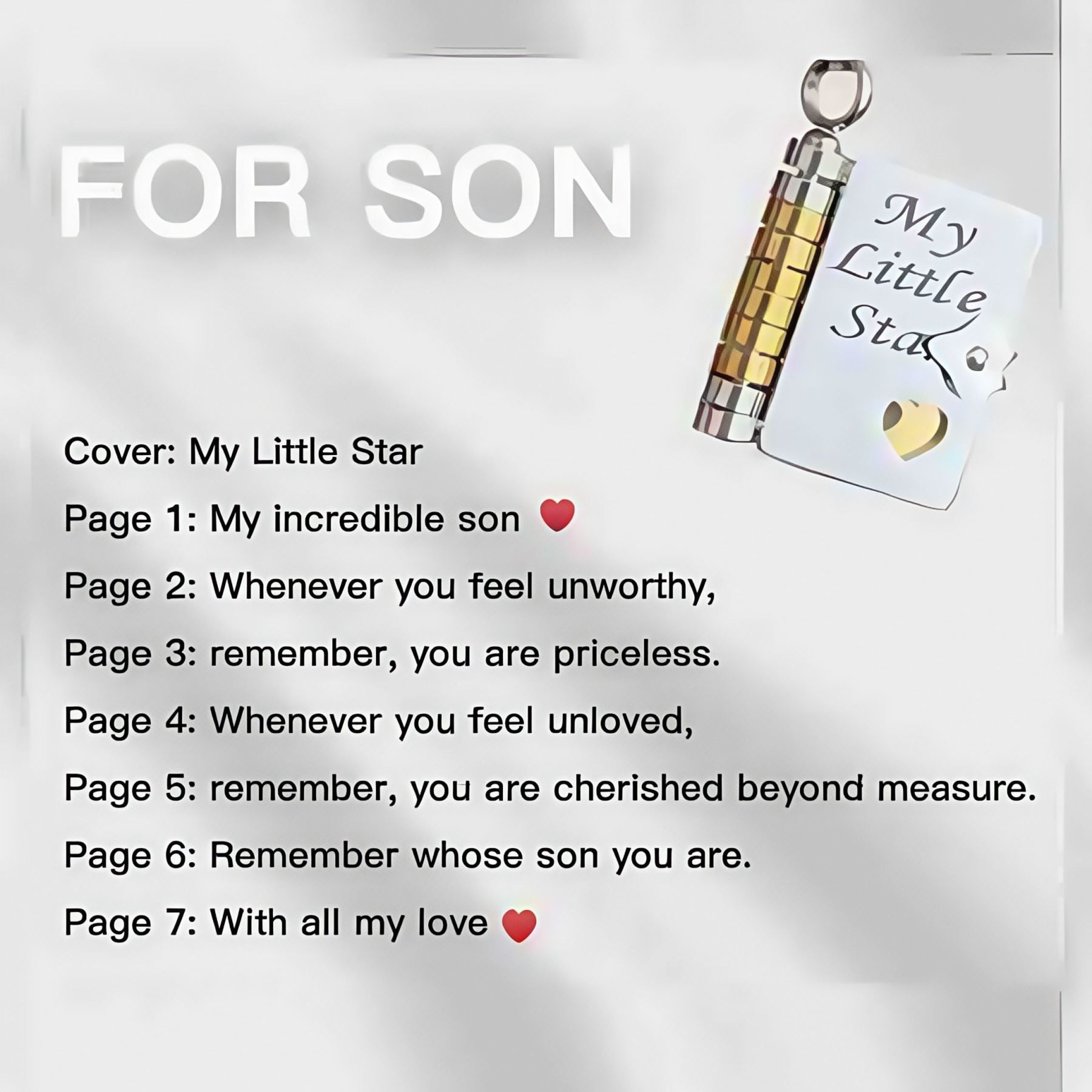 Book engraved pendant necklace