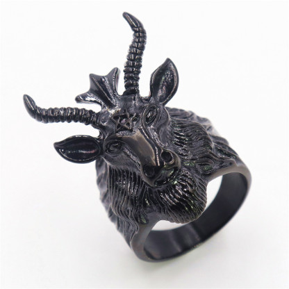 Five-pointed star ram shape 925 silver ring