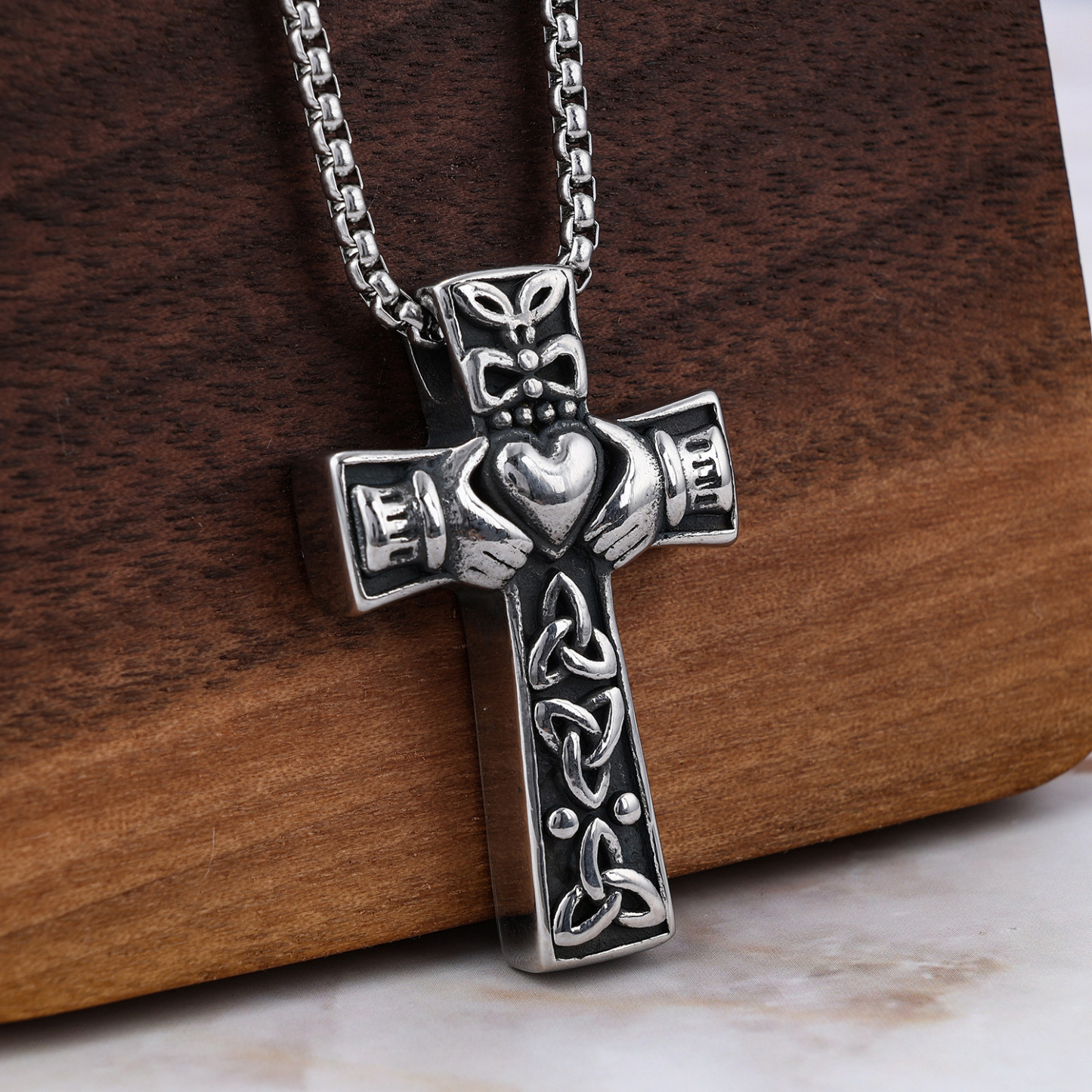 Knotted Cross 925 Silver Pendant Necklace