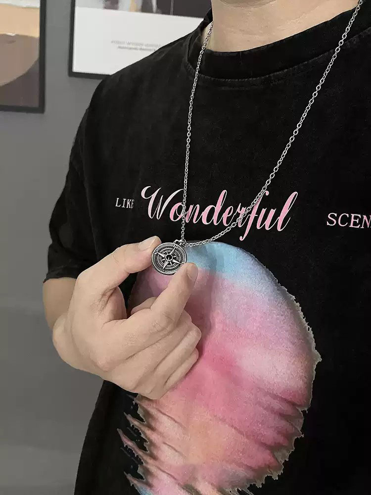 Compass Disc Necklace