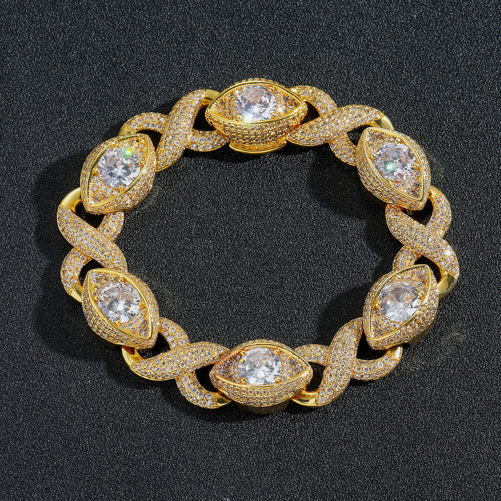Infinity Eyes 8-shaped bracelet inlaid with zircon