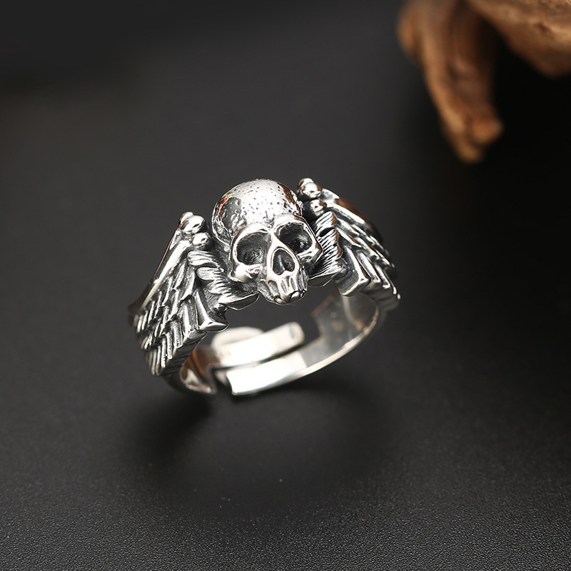 Devil angel skull ring
