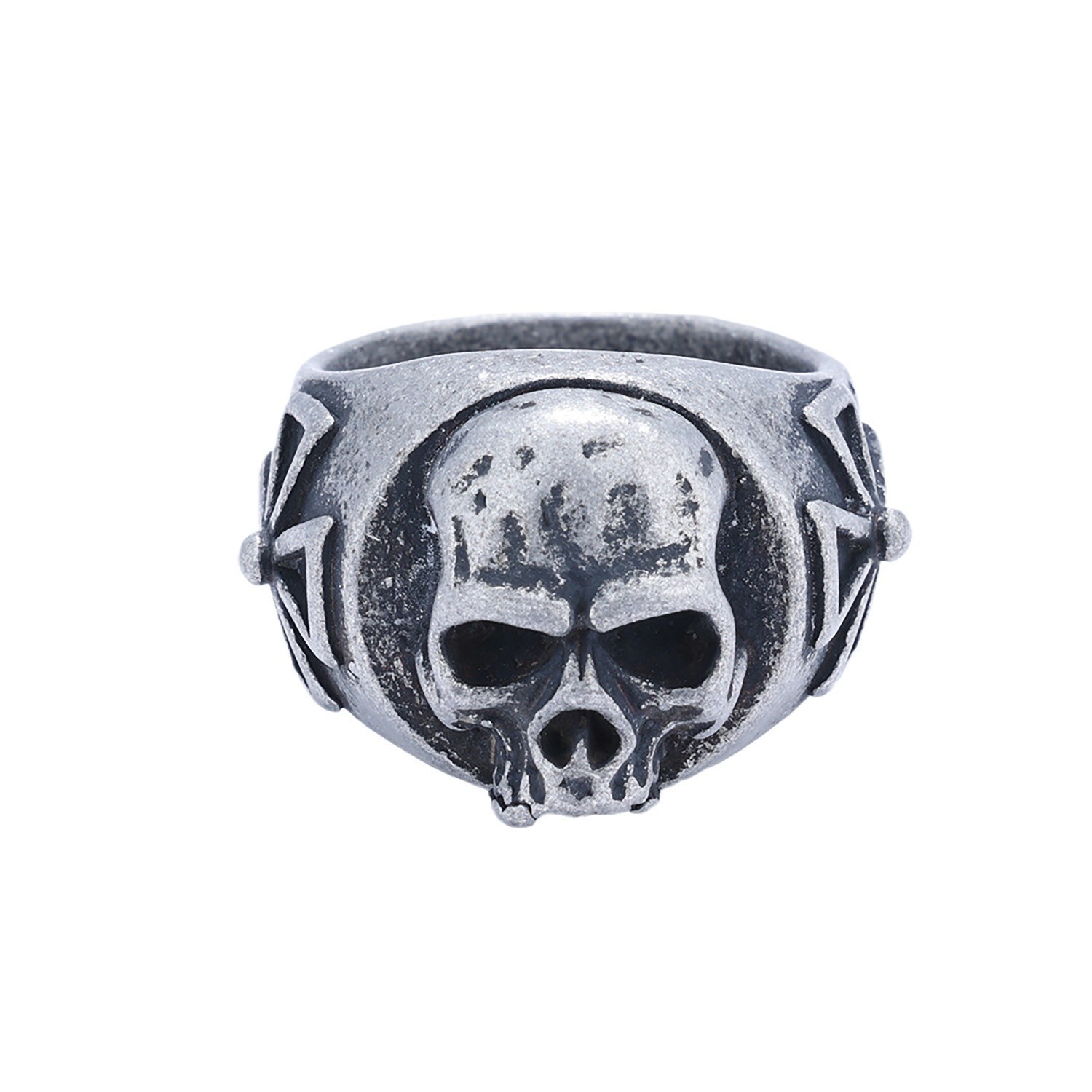 Cross skull ring