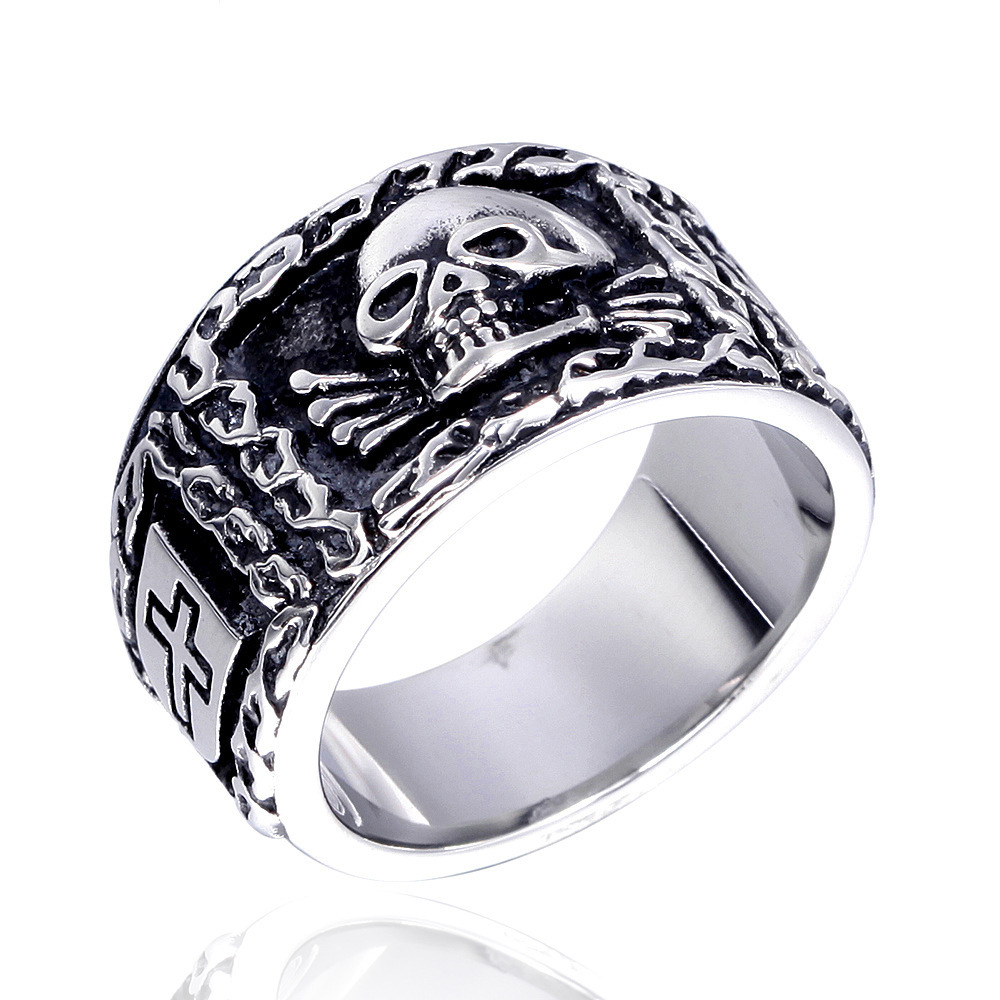 Cool Skull Hip Hop Punk Cross Ring