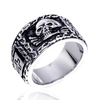 Cool Skull Hip Hop Punk Cross Ring