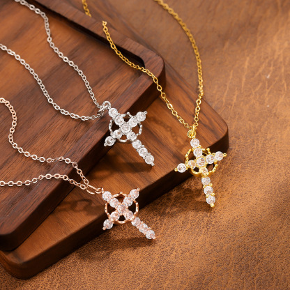  Crown Cross Necklace