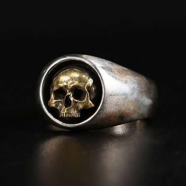Punk skull adjustable ring