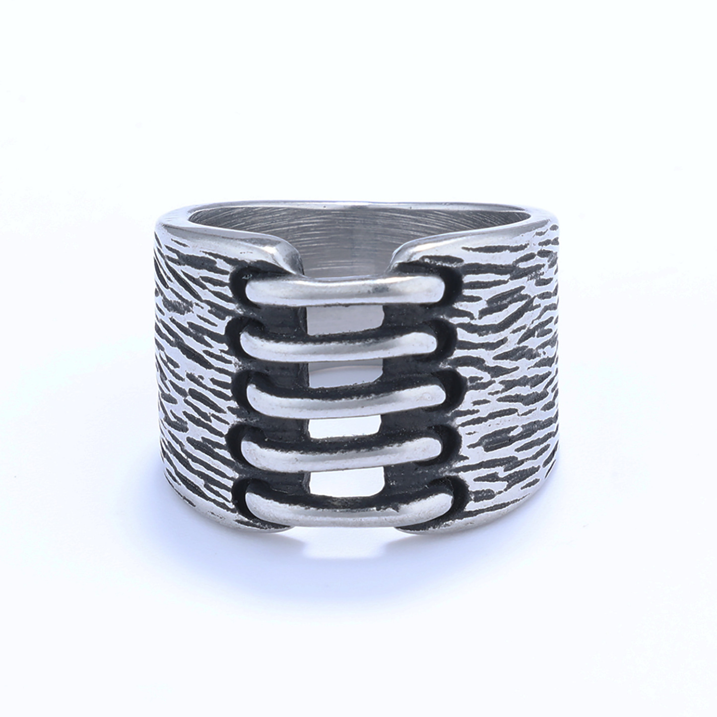 Old-fashioned neutral 925 silver ring