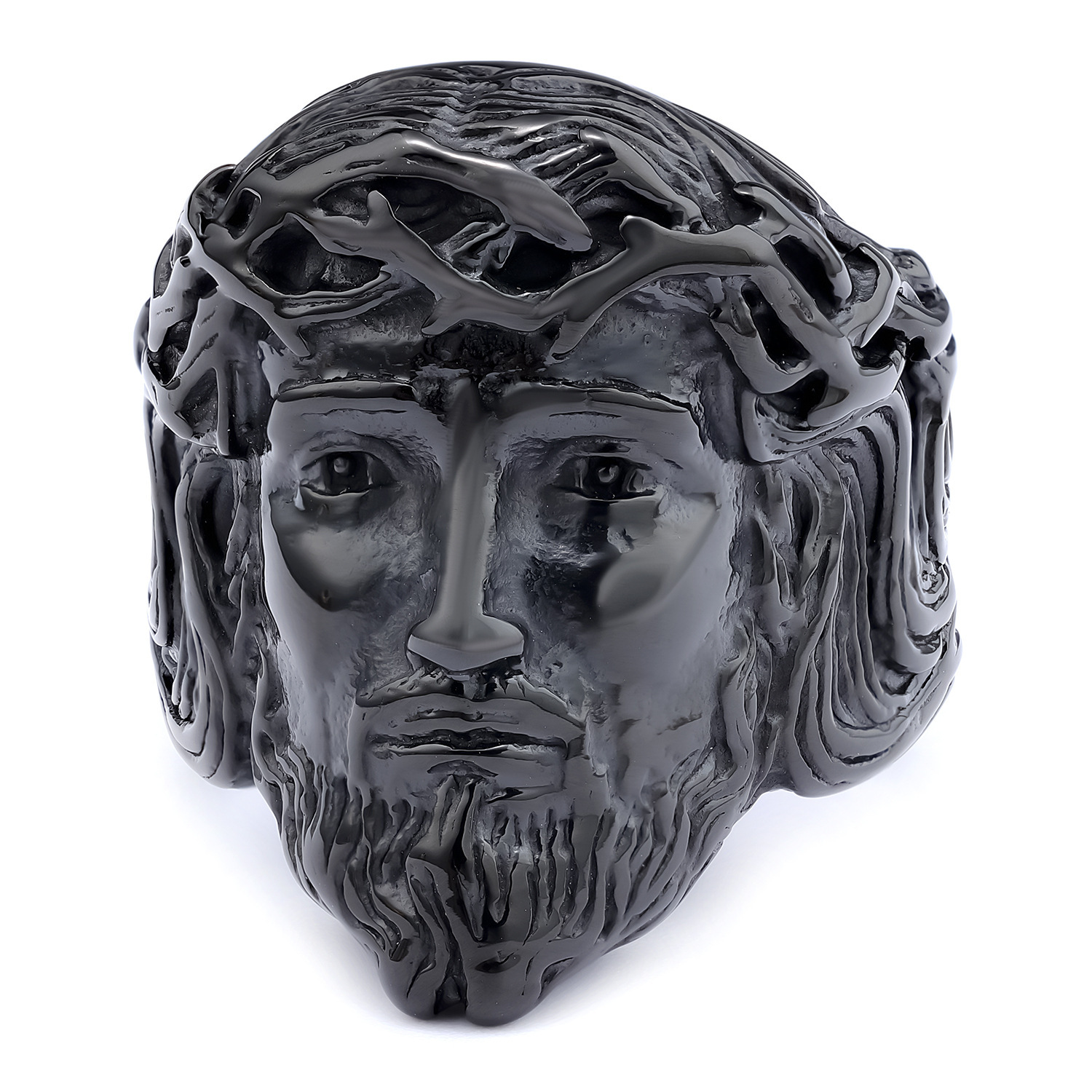 925 silver men's ring with human head