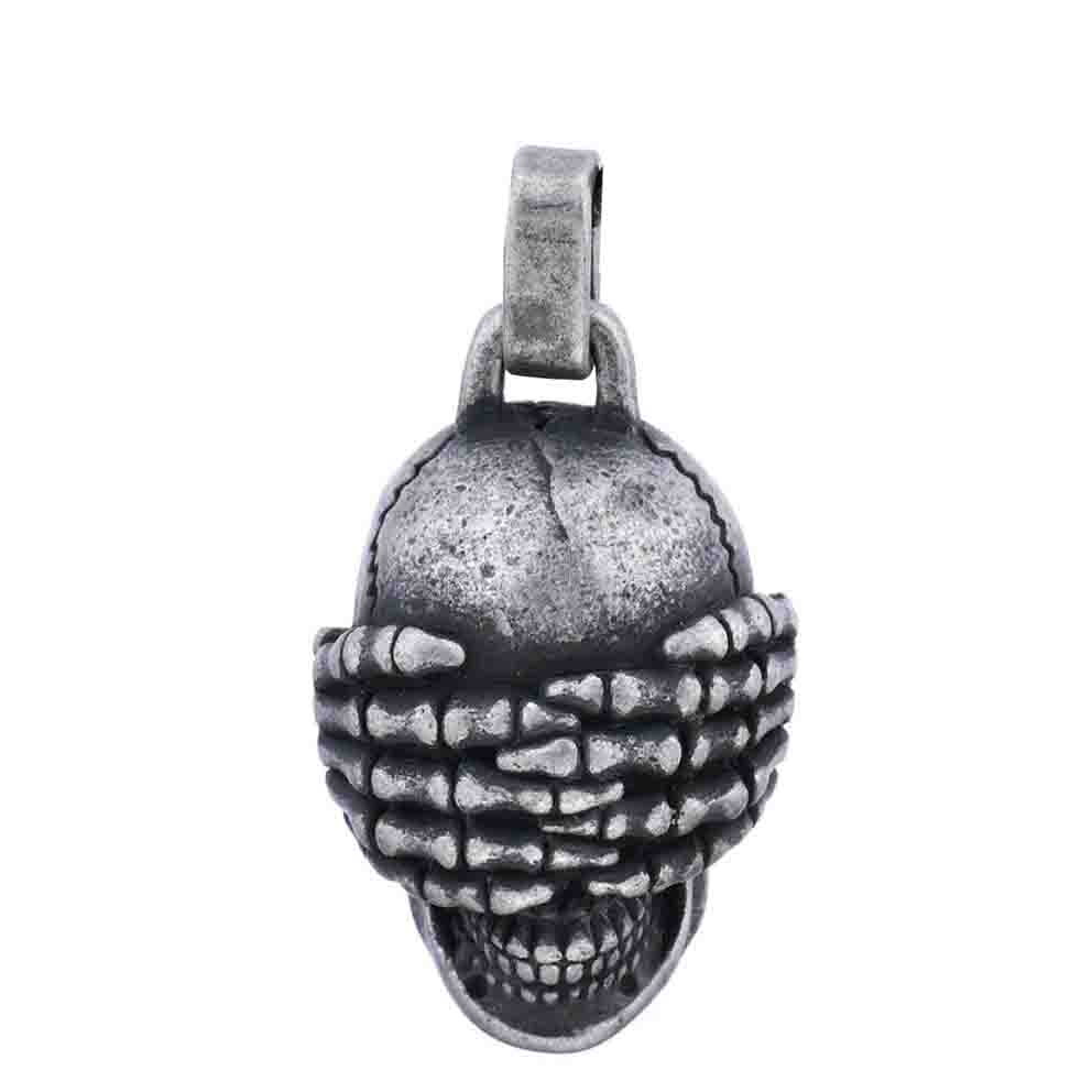 Covering eyes skull pendant necklace