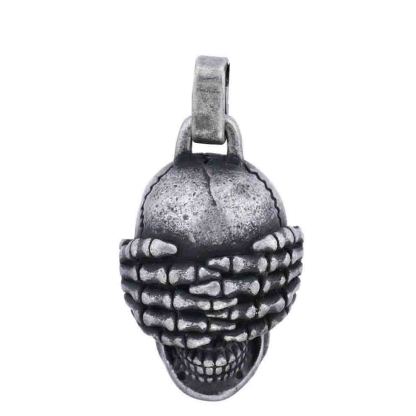 Covering eyes skull pendant necklace