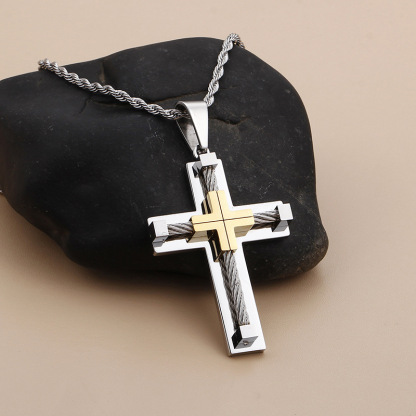 Men's Cross Pendant Necklace