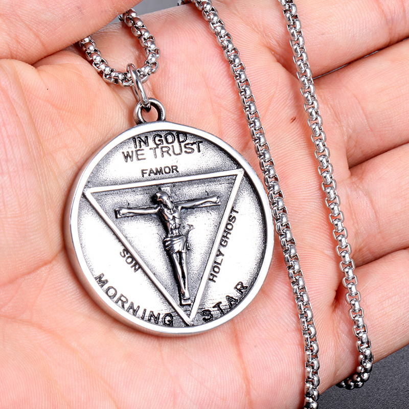 Vintage Jesus Three-pointed Star Pendant