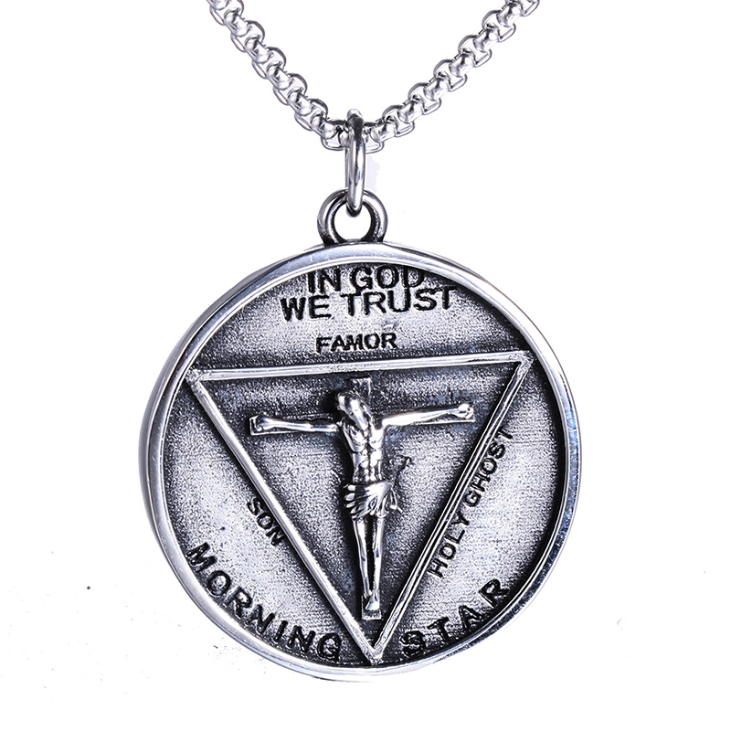 Vintage Jesus Three-pointed Star Pendant
